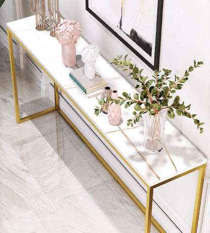 Simple modern gold console table 