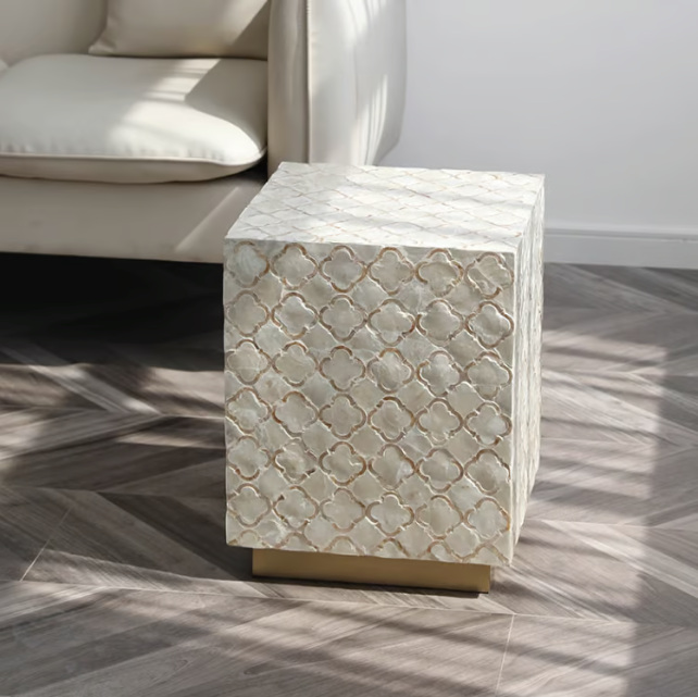 Japanese modern square shell side table 