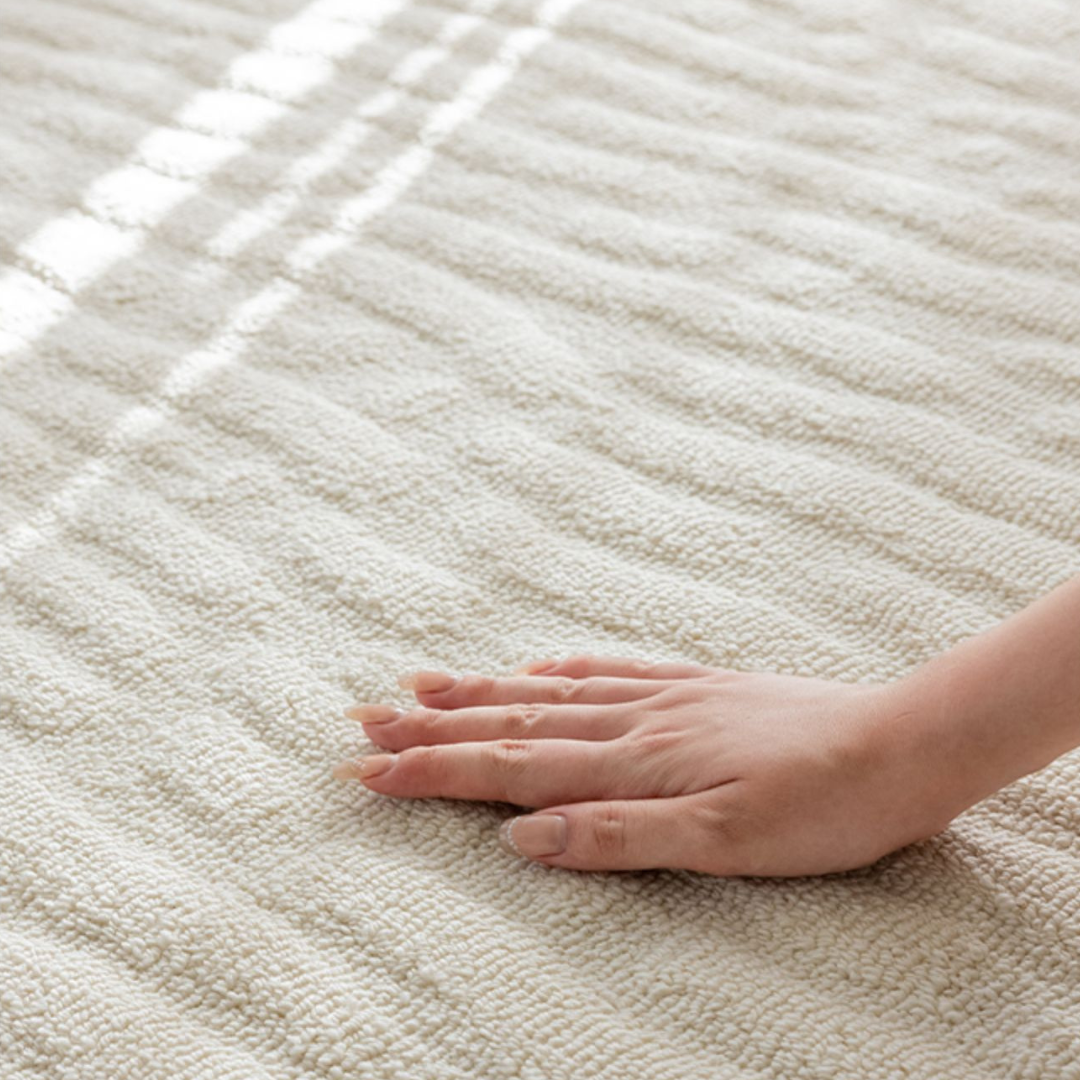 奶油色凹凸设计地毯 AM063 