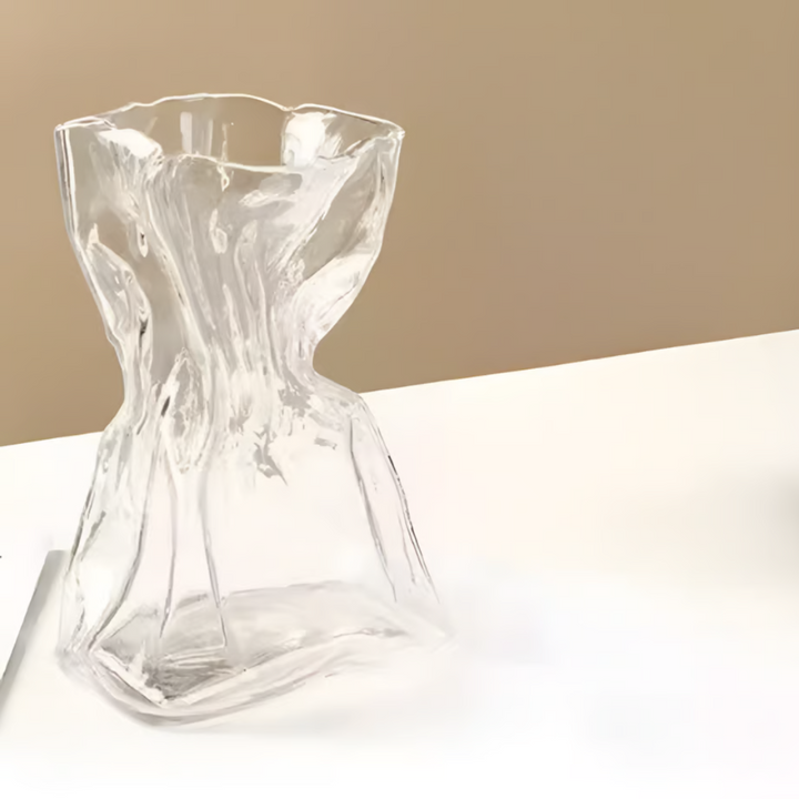 白色玻璃波浪花瓶 AM029 