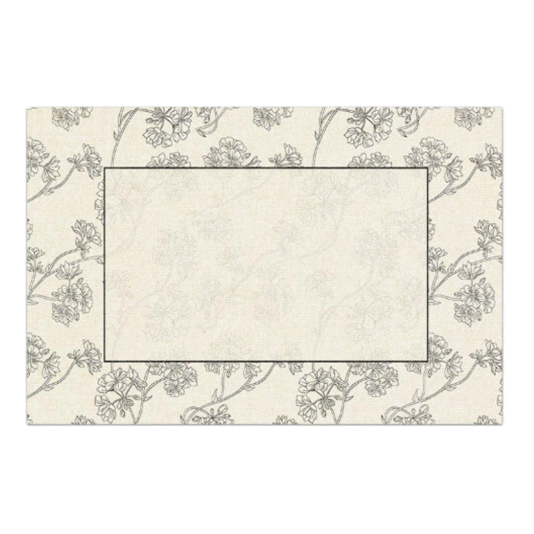 Monotone Flower Rug 