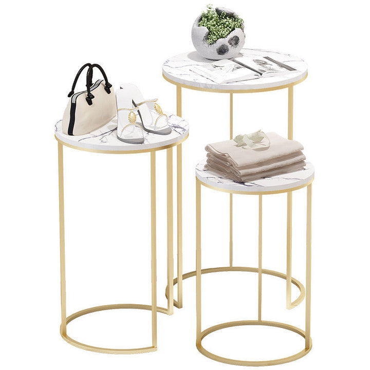 Marble design accent table set
