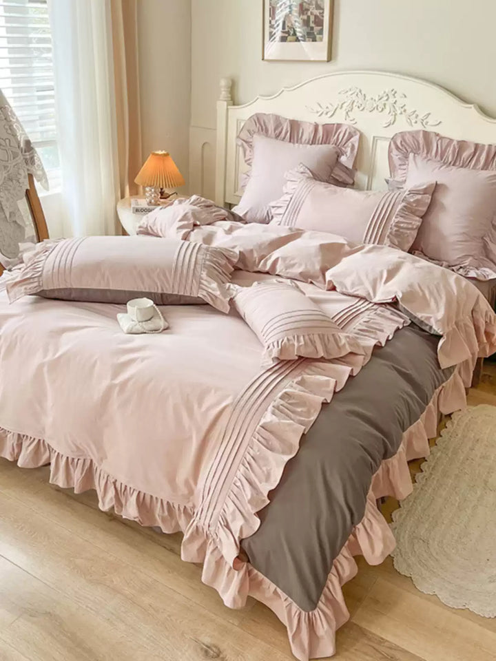 Ruffled Plush Warm Winter Girls Bedding Sets 