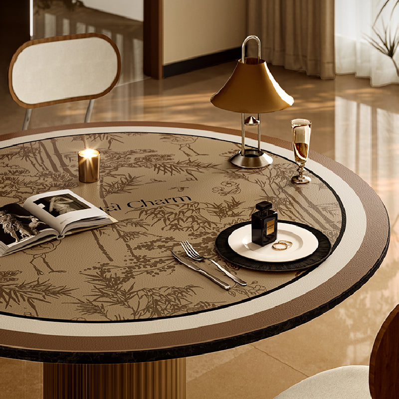 갈색 oriental charm round table mat 