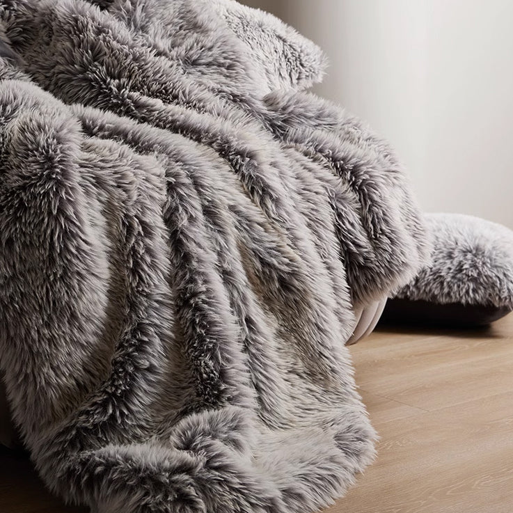 2color high quality fur blanket 