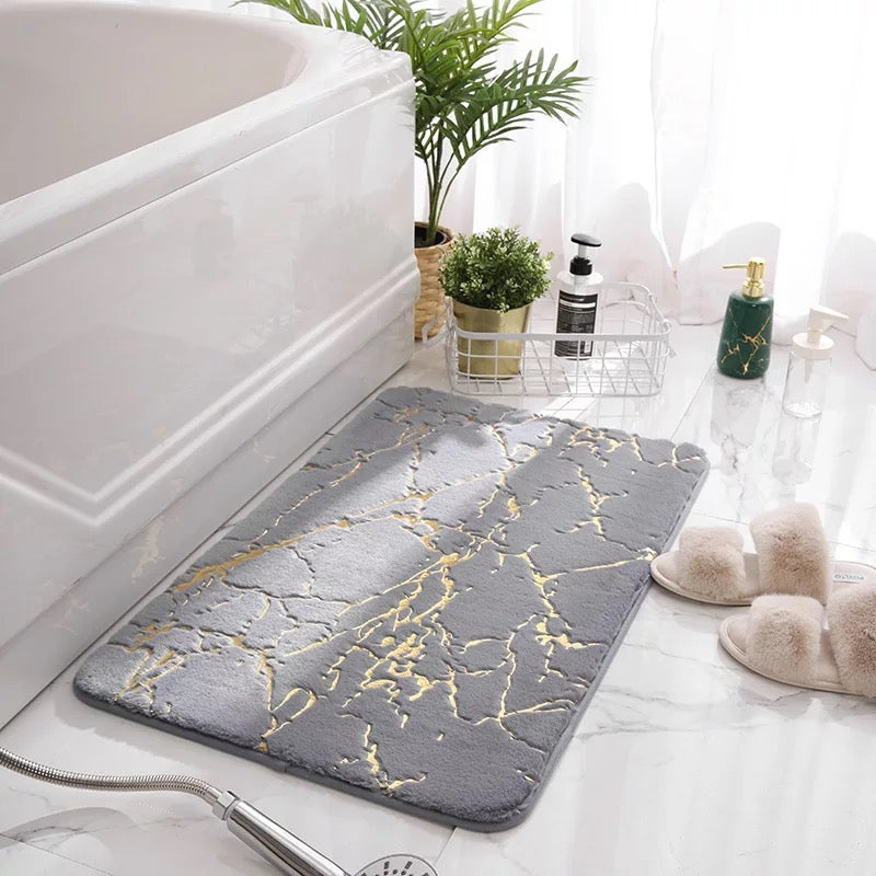 marble design bath mat