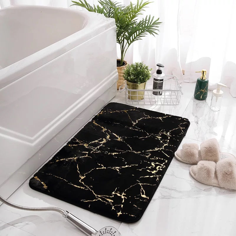 marble design bath mat