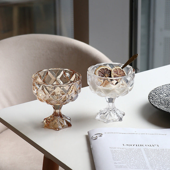 crystal design goblet pair set