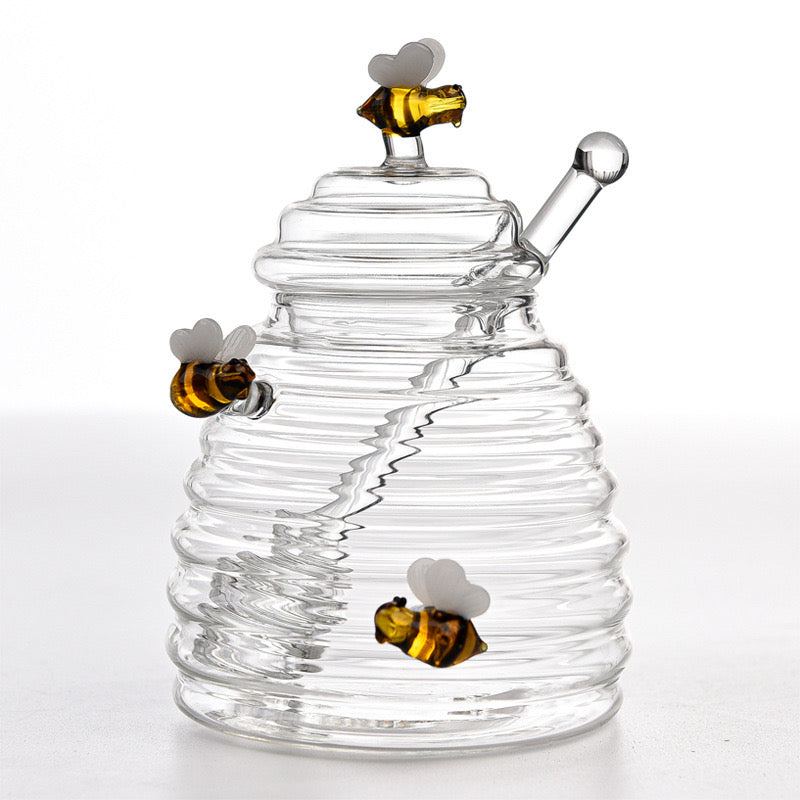 Bee motif honey pot