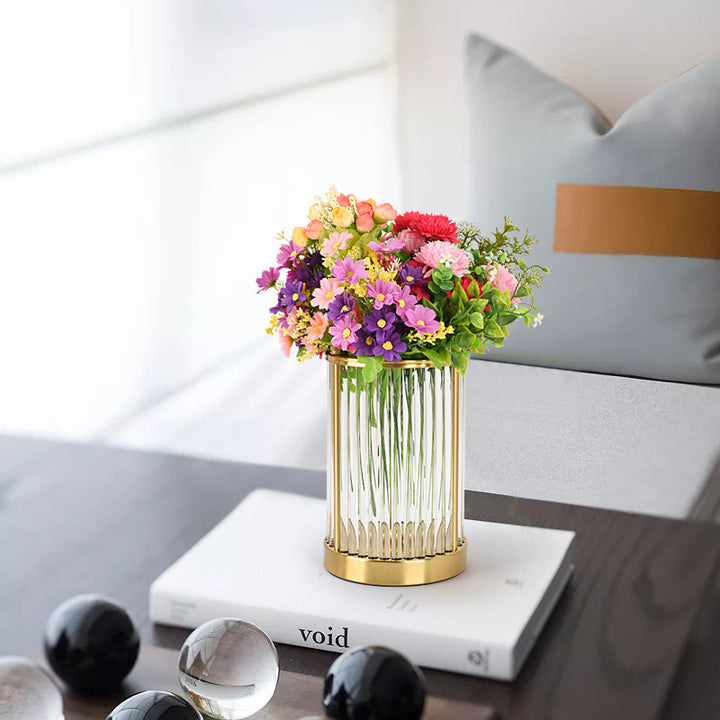 gold line flower vase