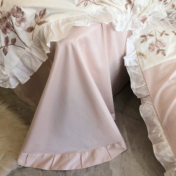 花朵图案欧根纱床罩 4 件套